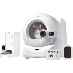 imagePETKIT PUROBOT Ultra Auto Waste Packing Cat Litter BoxYUMSHARE Solo Automatic Pet Feeder AIPowered Camera and 24hrs Free LivestreamApp Control