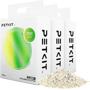 imagePETKIT Upgraded Clump Tofu Mixed Cat Litter Water FlushableUltra Absorbent and Fast Drying 100 Natural Ingredients Rapid Clumping Bentonite Litter DustFree Low Tracking 52lb3bags52lb3bags