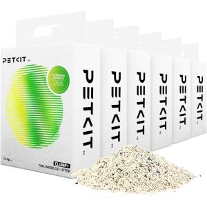 imagePETKIT Upgraded Clump Tofu Mixed Cat Litter Water FlushableUltra Absorbent and Fast Drying 100 Natural Ingredients Rapid Clumping Bentonite Litter DustFree Low Tracking 52lb3bags52lb6bags