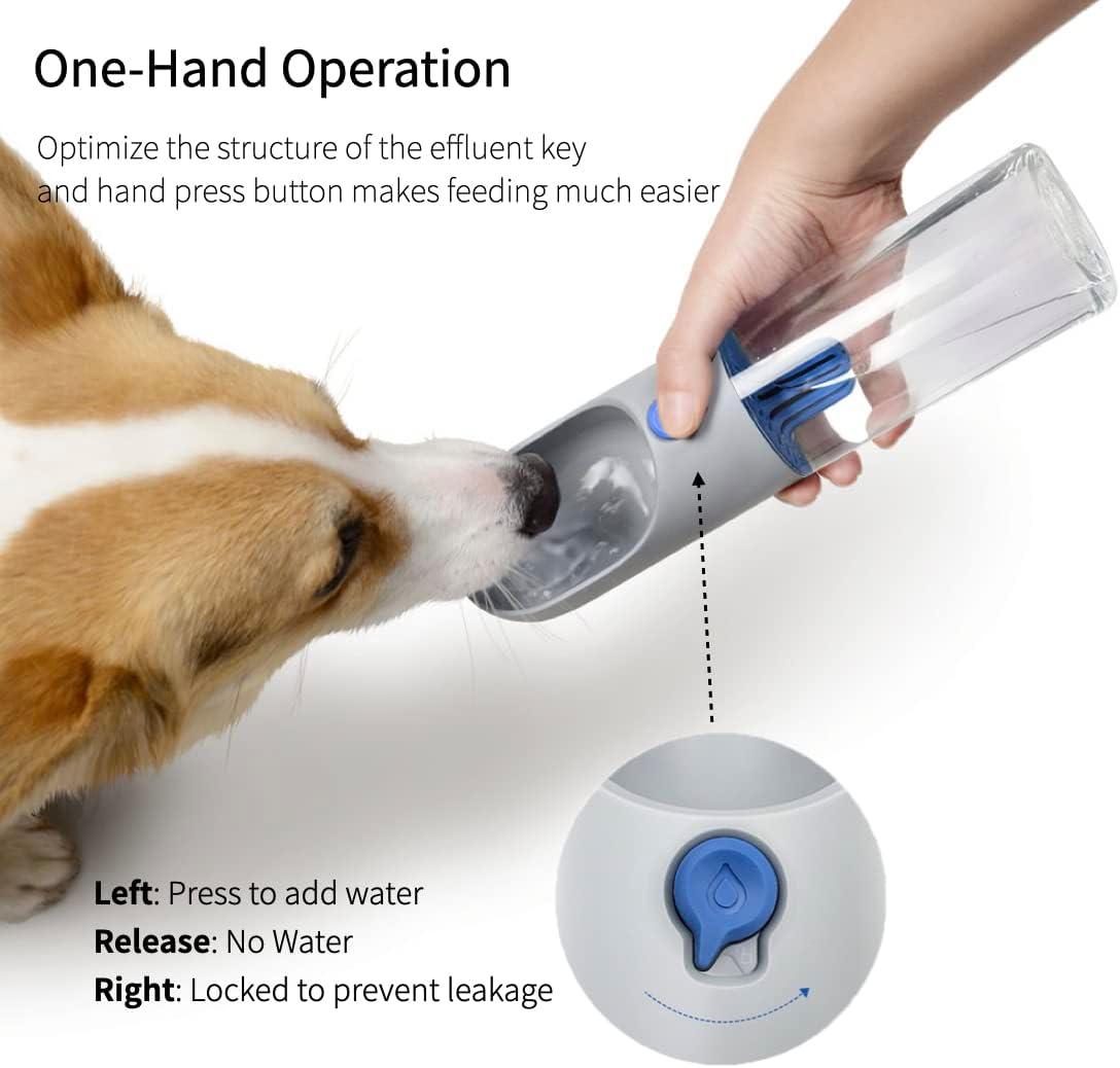 imagePETKIT BPA Free Dog Water Bottle with Filter Leak Proof Portable Dog Water Bowl for Walking Hiking Travel Outdoor Pet Dispenser BottleGrey