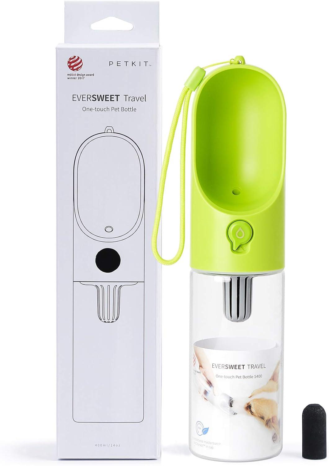 imagePETKIT BPA Free Dog Water Bottle with Filter Leak Proof Portable Dog Water Bowl for Walking Hiking Travel Outdoor Pet Dispenser BottleLight Green