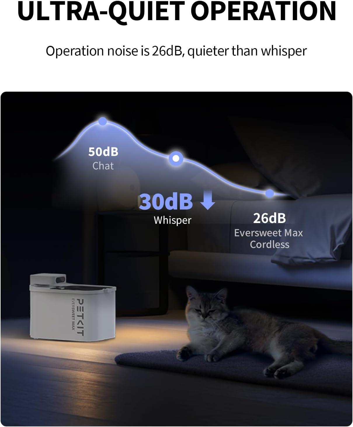 imagePETKIT EVERSWEET MAX Cordless Cat Water Fountain with 5 pcs Filters 105 fl oz3L Pet Water Fountain for Cats Dogs Inside Automatic Cat Water Dispenser with Replacement Filter App Control