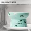 imagePETKIT Ceramic Raised Cat Food Bowls Elevated Cat Food Water Bowls Elevated Porcelain Dish Bowls fr Puppy CatsONE GREEN BOWL