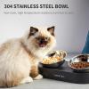 imagePETKIT Elevated Dog Cat Bowl with 2 Stainless Steel Replaced Bowls 15 Tilted Raised Cat Food and Water Bowls Food Grade Material Nonslip No Spill Pet Feeding Bowls