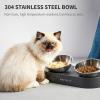 imagePETKIT Raised Dog Cat Food Bowl 304 Stainless Steel Elevated Pet Food and Water Bowl Dishes Elevated Cat Bowls NonSlip Tilted Cat Bowl No SpillBowl Set