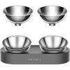 imagePETKIT Elevated Dog Cat Bowl with 2 Stainless Steel Replaced Bowls 15 Tilted Raised Cat Food and Water Bowls Food Grade Material Nonslip No Spill Pet Feeding Bowls