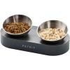 imagePETKIT Raised Dog Cat Food Bowl 304 Stainless Steel Elevated Pet Food and Water Bowl Dishes Elevated Cat Bowls NonSlip Tilted Cat Bowl No SpillBowl Set