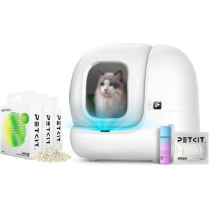 imageBundle of PETKIT PuraMax 2 SelfCleaning Cat Litter Box Automatic App Control OdorFree Litter Box  PETKIT New Tofu Mixed Clumping Cat Litter 3 Bags