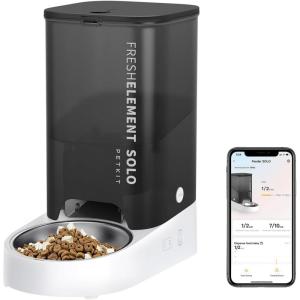 imagePETKIT Automatic Cat Feeder 24G WiFi Automatic Portion Control Pet Feeder Small Dog Dry Food Dispenser with Desiccant Bag Up to 10 Meals Per Day Schedule Feeding Food Shortage Alert 3L CapacityGrey with USB Cable
