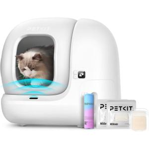 imagePETKIT PuraMax 2 Automatic Cat Litter Box3pcs N50 20 Pet Odor Eliminator ScoopFree SelfCleaning Litter Box 24GHz WiFi App Control