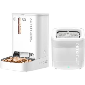imagePETKIT YumShare Dual Hopper Automatic Pet Feeder for Cats and Dogs 1080P Camera Smart Cat Dog Feeder with Night Vison and 2Way Audio 185L Wireless Pump Cat Water Fountain