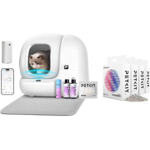imagePETKIT New Update PuraMax 2 Self Cleaning Cat Litter Box with 4 Bags Litter Automatic Cat Litter Box for Multiple Cats Includes K3 Smart Air Purifier Spray and N50 20 Odor Eliminator