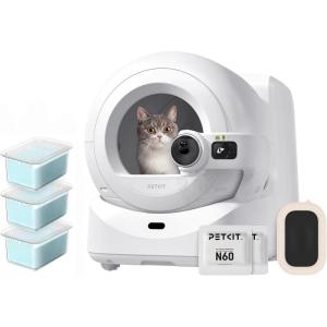 imagePETKIT PUROBOT Ultra AI Camera SelfCleaning Cat Litter Box 3 Packs N60 Pet Odor Eliminator Auto Packing HandsFree Automatic Litter Box5Gampamp24G WiFi App Control and Cats Facial Recognition