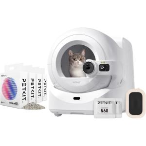 imagePETKIT PUROBOT Ultra SeflCleaning Cat Litter Box  4 Bags 5in1 Mixed Clumping Litter 8lbx1bag Automatic Waste Packing Litter Box App ControlCamera Monitoring Automatic Cat Litter Box