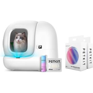 imagePETKIT PuraMax 2 Automatic Cat Litter Box2 Bags Mixed Cat Litter SelfCleaning cat Litter Box with Upgraded Cylinder and Litter Pad AntiLeakage