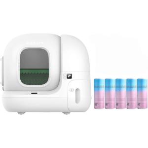 imageBundle of PETKIT PuraMax 2 SelfCleaning Cat Litter Box  5 Rolls Replacement Waste Bags Automatic HandsFree App Control Litter Box