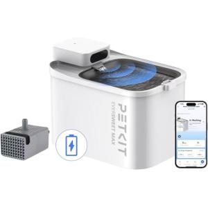 imagePETKIT EVERSWEET MAX Cordless Cat Water Fountain with Pump 105 fl oz3L Pet Water Fountain for Cats Dogs Inside Automatic Cat Water Dispenser with Replacement Filter App Control