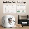 imagePETKIT 2025 Upgraded Automatic Cat Litter Box 2Way Odor Remover ampamp 20 Trash BagsApp Control Smart Robot with AntiScratch Inner Mat SelfCleaning Cat Litter Box True Integration ampamp Structure SafetyWhite