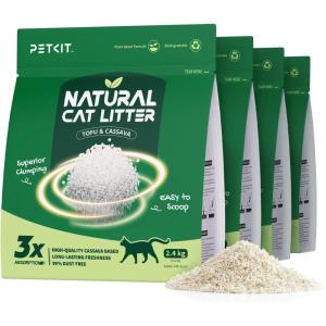 imagePETKIT 2025 New Tofu and Cassava Mixed Litter Superior Clumping 100 Natural Ingredients Plant Cat Litter DustFree and Low Tracking NonSticky Easy Scooping 52lb1bags52lb4bags