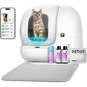 imagePETKIT 2025 Upgraded Automatic Cat Litter Box 2Way Odor Remover ampamp 20 Trash BagsApp Control Smart Robot with AntiScratch Inner Mat SelfCleaning Cat Litter Box True Integration ampamp Structure SafetyWhite
