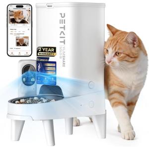 image:imagePETKIT Automatic Cat Feeder with Camera Upgraded MultiCat Recognition 24Gamp5G WiFi Pet Feeder with Freshness Preservation3L Timed Food Dispenser with Low Food SensorNight Vision Motion CapturingWhite with Single Food Hopper