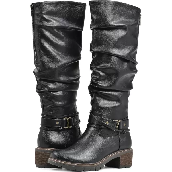 WHITE MOUNTAIN Women's Shoes Crammers Stack-Heeled Tall Boot