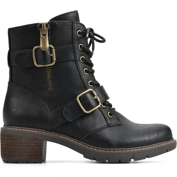 WHITE MOUNTAIN Women's Shoes Crank Block Heel Moto Boot