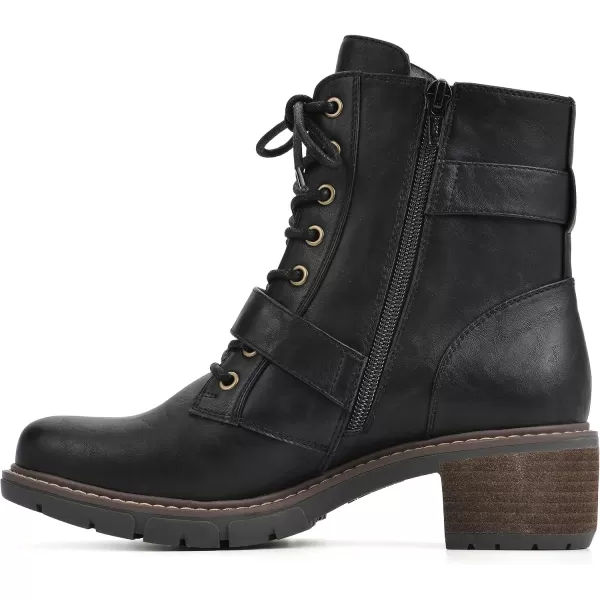 WHITE MOUNTAIN Women's Shoes Crank Block Heel Moto Boot