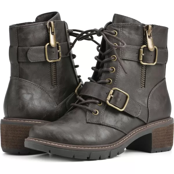 WHITE MOUNTAIN Women's Shoes Crank Block Heel Moto Boot