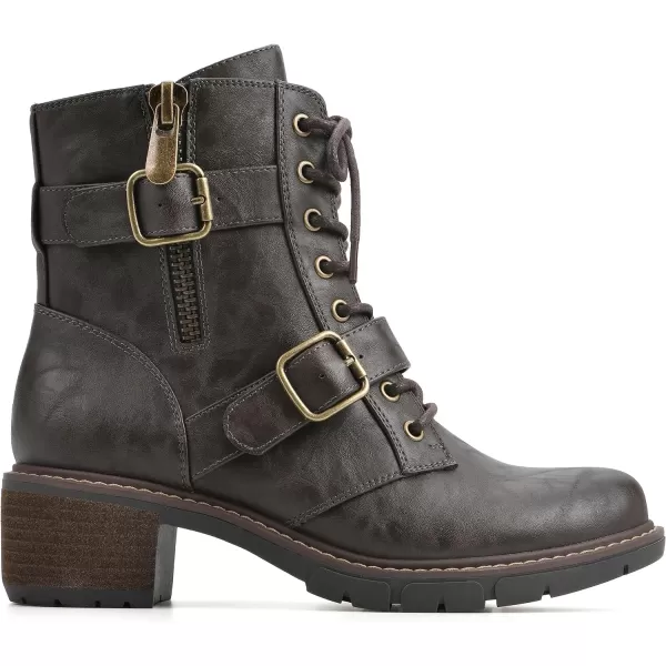WHITE MOUNTAIN Women's Shoes Crank Block Heel Moto Boot