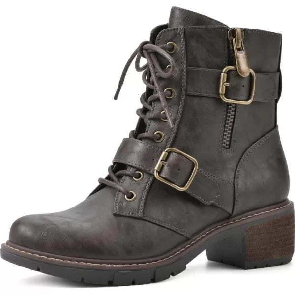 WHITE MOUNTAIN Women's Shoes Crank Block Heel Moto Boot