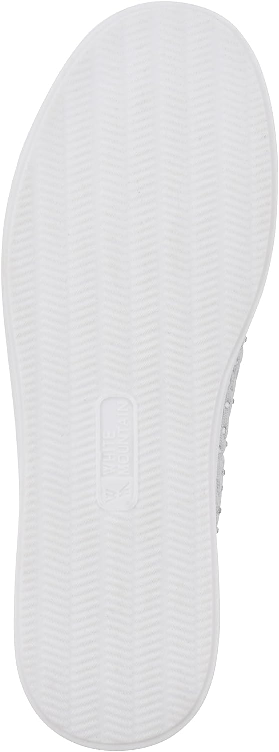 WHITE MOUNTAIN Scarpe Donna Until Slip-On Sneaker – Tessuto Argento, Suola Flessibile, Soletta Imbottita, Taglia 40 EU