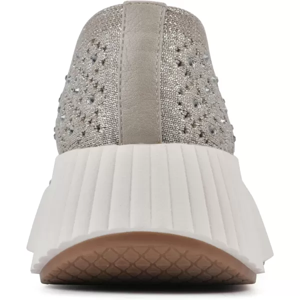 WHITE MOUNTAIN Women's Dyles Rhinestoned Woven Knit Sneaker