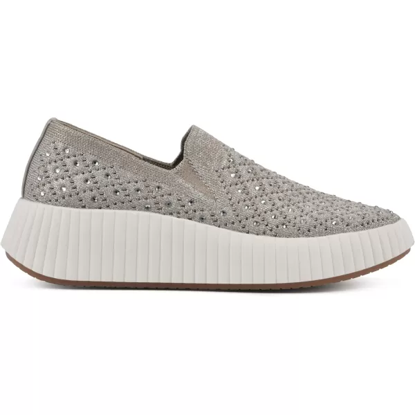 WHITE MOUNTAIN Women's Dyles Rhinestoned Woven Knit Sneaker