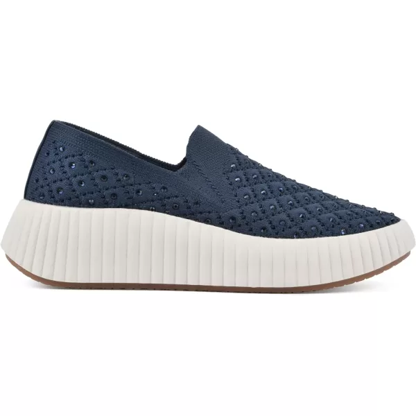 WHITE MOUNTAIN Women's Dyles Rhinestoned Woven Knit Sneaker
