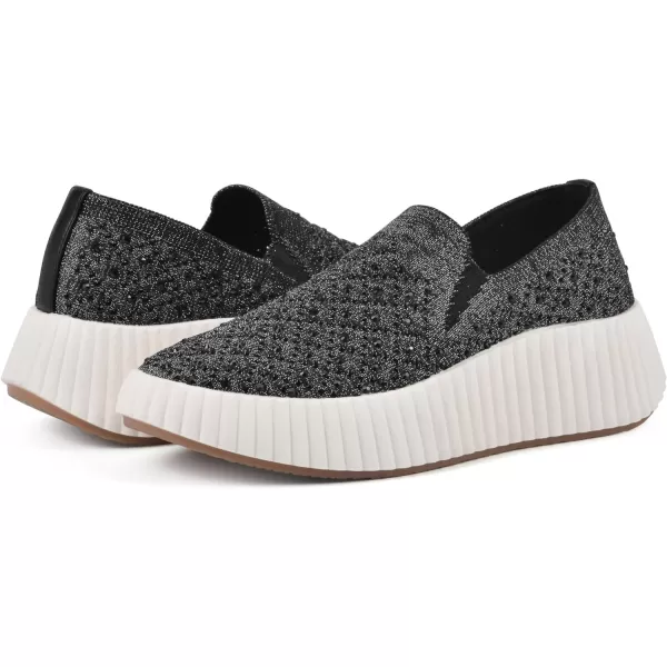 WHITE MOUNTAIN Women's Dyles Rhinestoned Woven Knit Sneaker