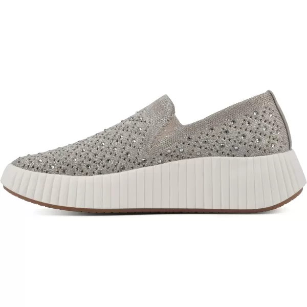 WHITE MOUNTAIN Women's Dyles Rhinestoned Woven Knit Sneaker