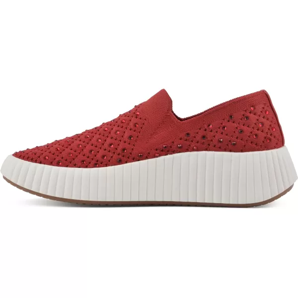 WHITE MOUNTAIN Women's Dyles Rhinestoned Woven Knit Sneaker