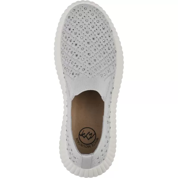 WHITE MOUNTAIN Women's Dyles Rhinestoned Woven Knit Sneaker