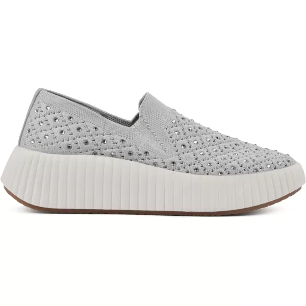 WHITE MOUNTAIN Women's Dyles Rhinestoned Woven Knit Sneaker