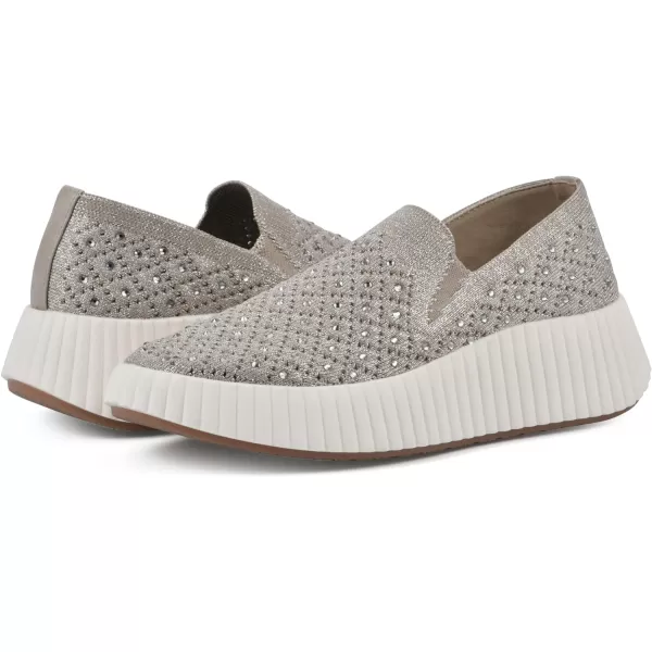 WHITE MOUNTAIN Women's Dyles Rhinestoned Woven Knit Sneaker