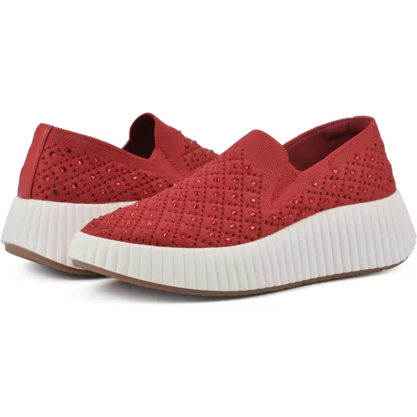WHITE MOUNTAIN Women's Dyles Rhinestoned Woven Knit Sneaker