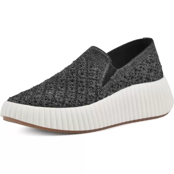 WHITE MOUNTAIN Women's Dyles Rhinestoned Woven Knit Sneaker
