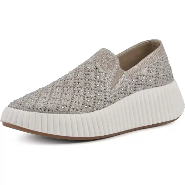 WHITE MOUNTAIN Women's Dyles Rhinestoned Woven Knit Sneaker