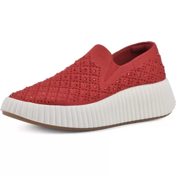 WHITE MOUNTAIN Women's Dyles Rhinestoned Woven Knit Sneaker