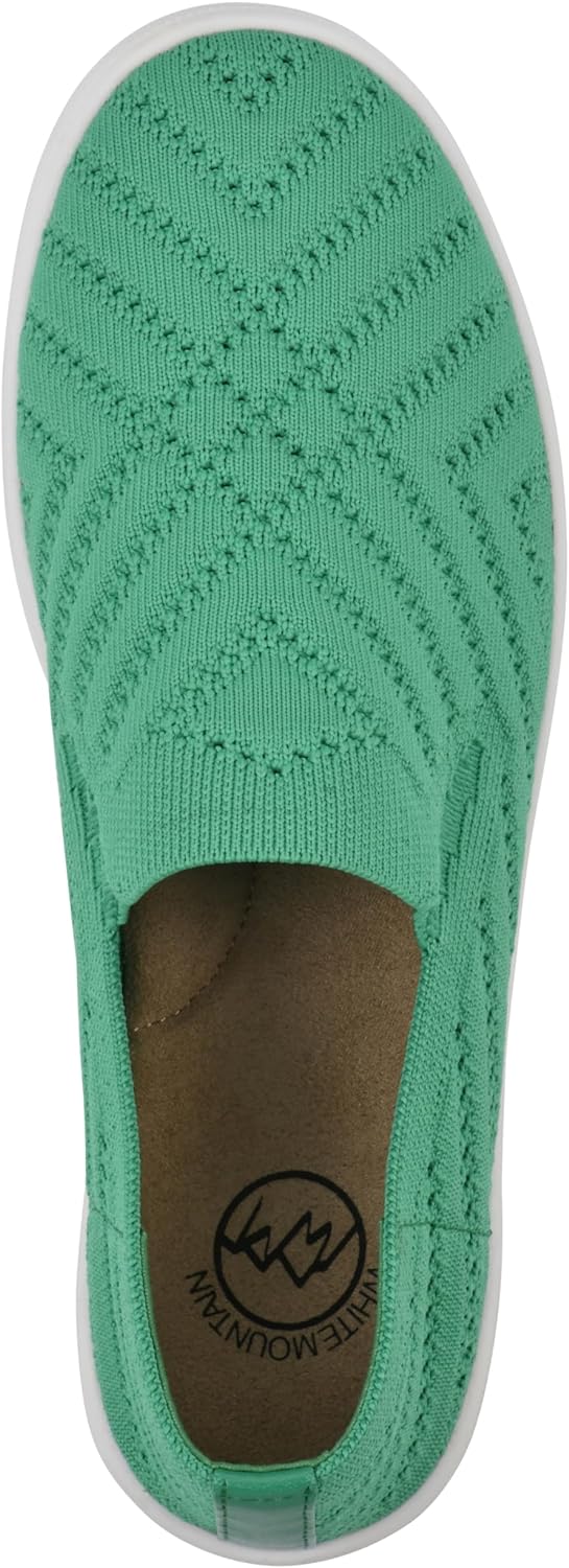 WHITE MOUNTAIN Upbear Sneaker Donna In Maglia Intrecciata – Leggera E Traspirante, Verde Classico/Tessuto, Taglia 40.5 EU, Slip-on