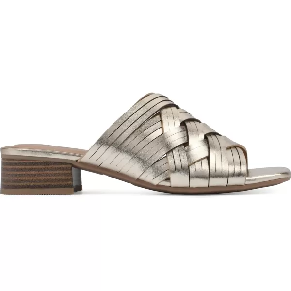 WHITE MOUNTAIN Women's Alluvia Low Block Heel Woven Sandal