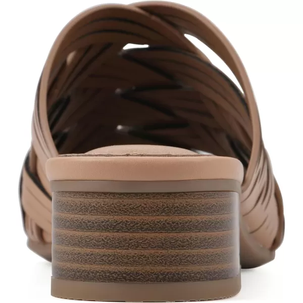 WHITE MOUNTAIN Women's Alluvia Low Block Heel Woven Sandal