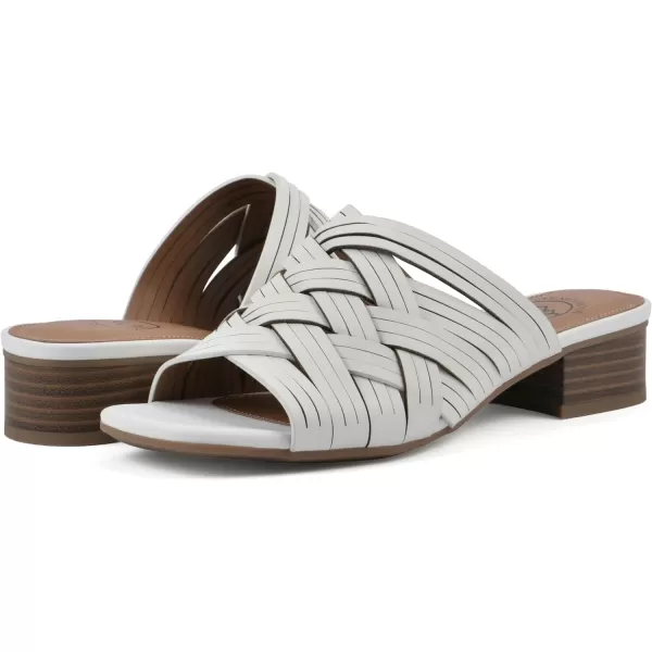 WHITE MOUNTAIN Women's Alluvia Low Block Heel Woven Sandal