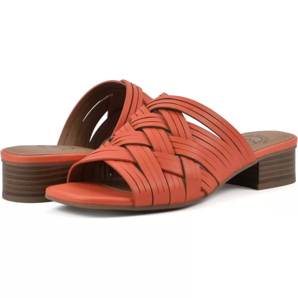 WHITE MOUNTAIN Women's Alluvia Low Block Heel Woven Sandal
